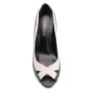 Peep Toe Couro Lezard Preto/Couro Off White - imagem 5