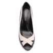 Peep Toe Couro Lezard Preto/Couro Off White - imagem 5