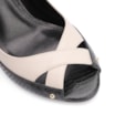 Peep Toe Couro Lezard Preto/Couro Off White - imagem 6