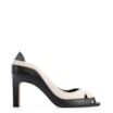 Peep Toe Couro Lezard Preto/Couro Off White - imagem 2