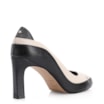 Peep Toe Couro Lezard Preto/Couro Off White - imagem 3