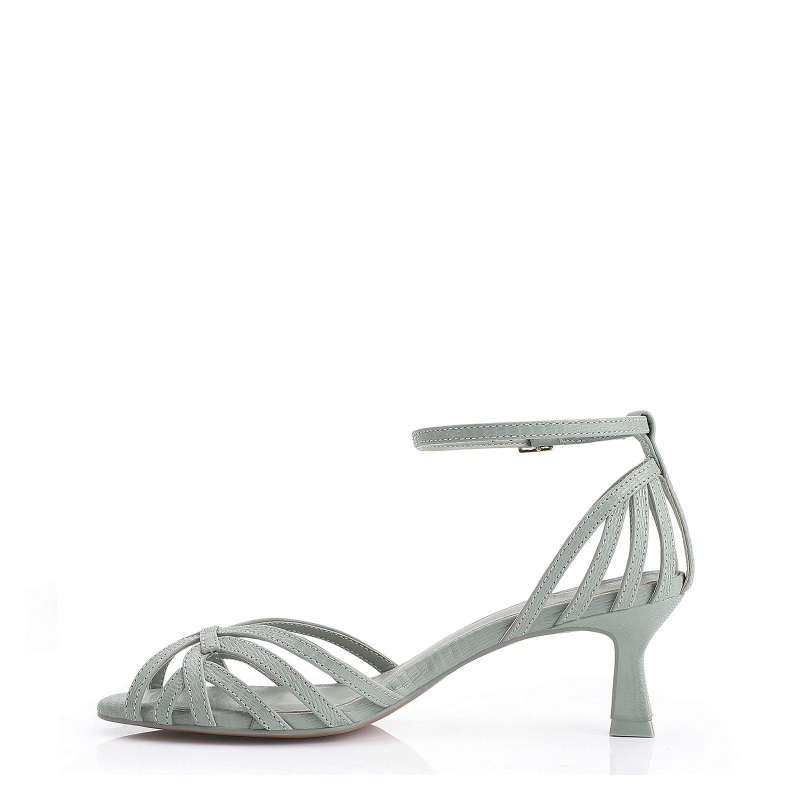 Peep Toe Couro Lezard Verde