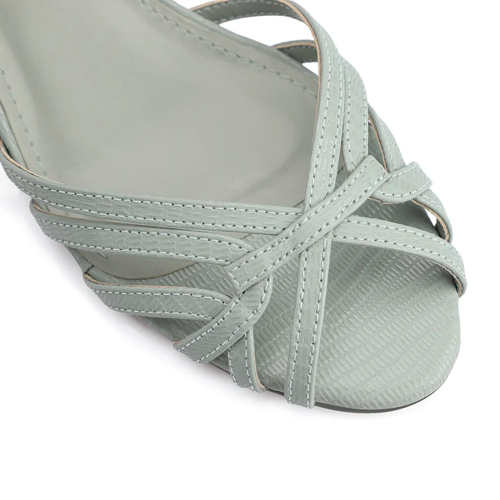 Peep Toe Couro Lezard Verde - imagem 6