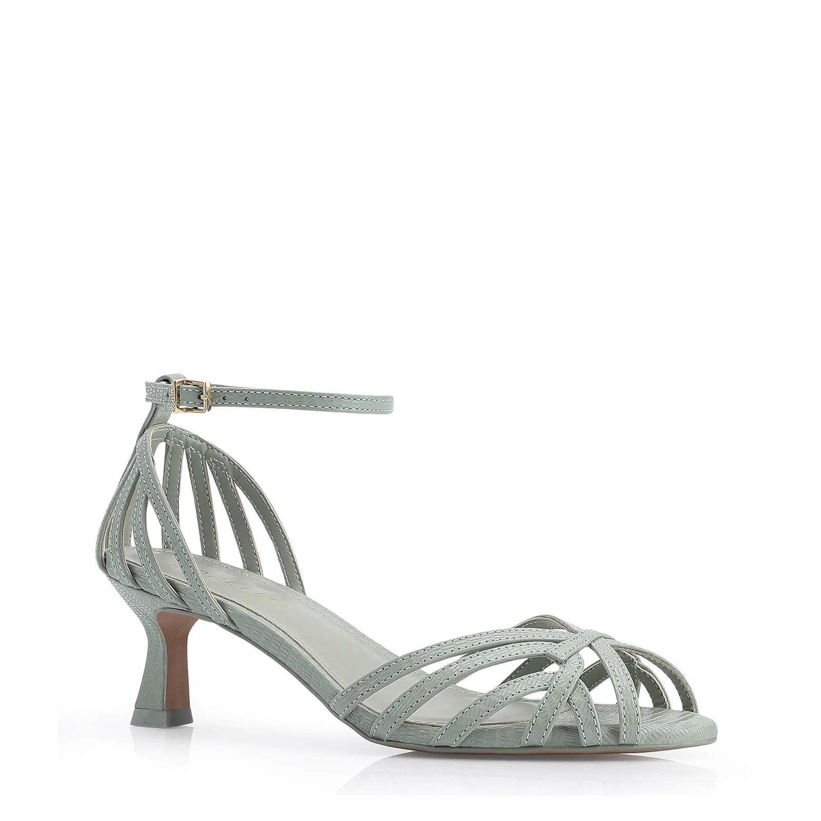 Peep Toe Couro Lezard Verde