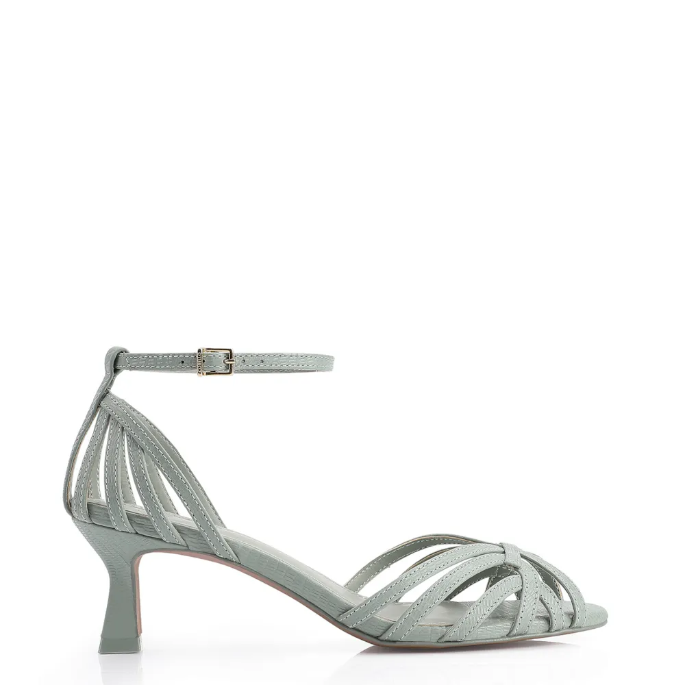 Peep Toe Couro Lezard Verde - imagem 2