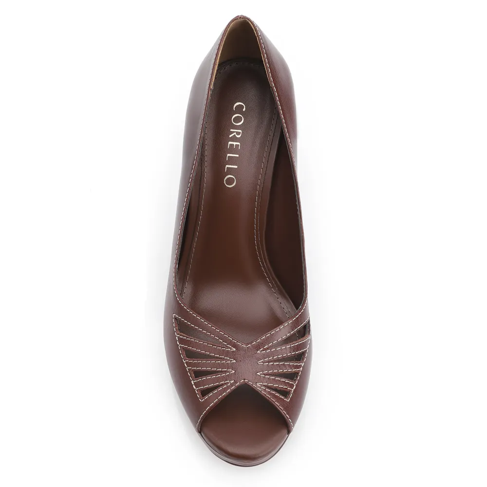 Peep Toe Couro Marrom - imagem 5