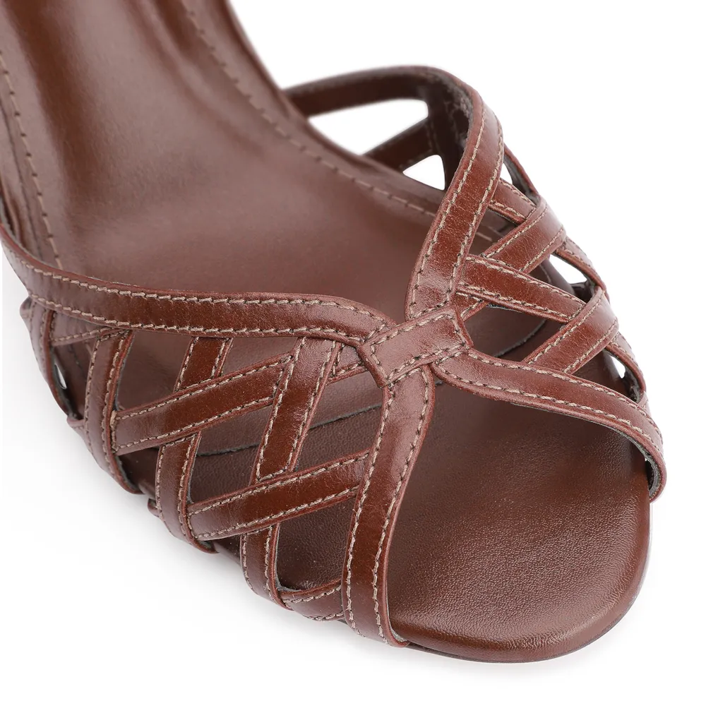 Peep Toe Couro Marrom - imagem 6