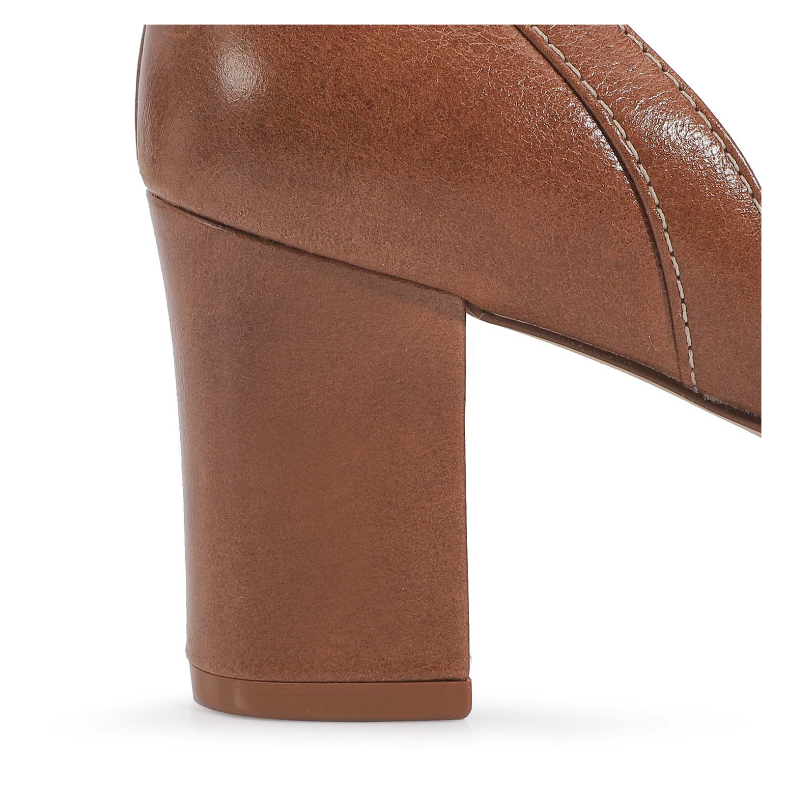 Peep Toe Couro Marrom