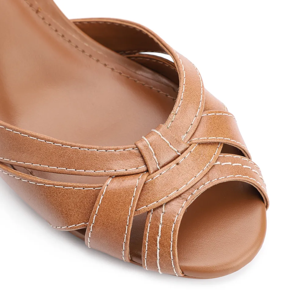 Peep Toe Couro Marrom - imagem 6