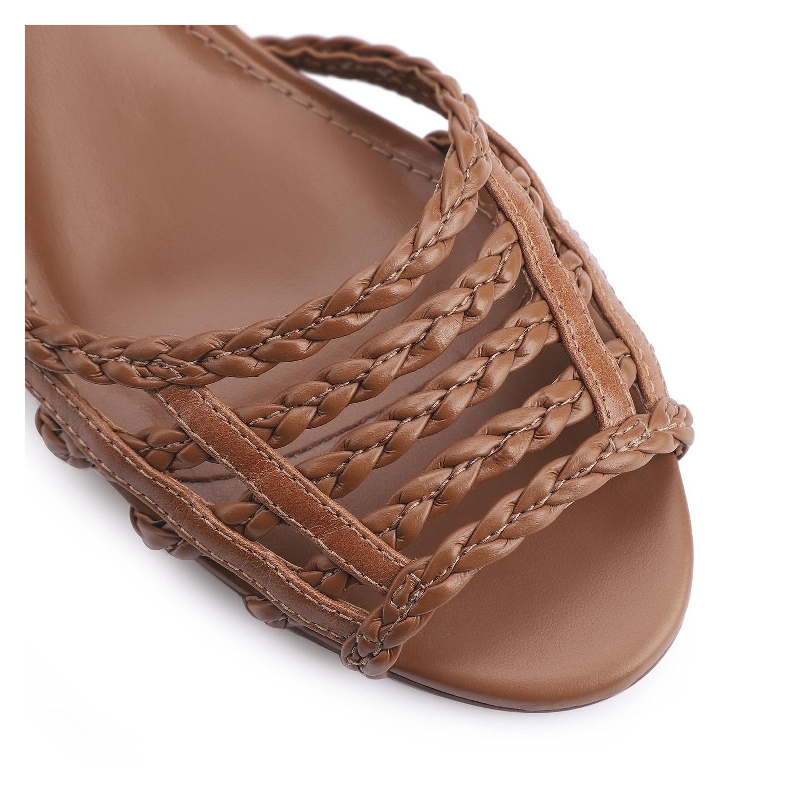 Peep Toe Couro Marrom