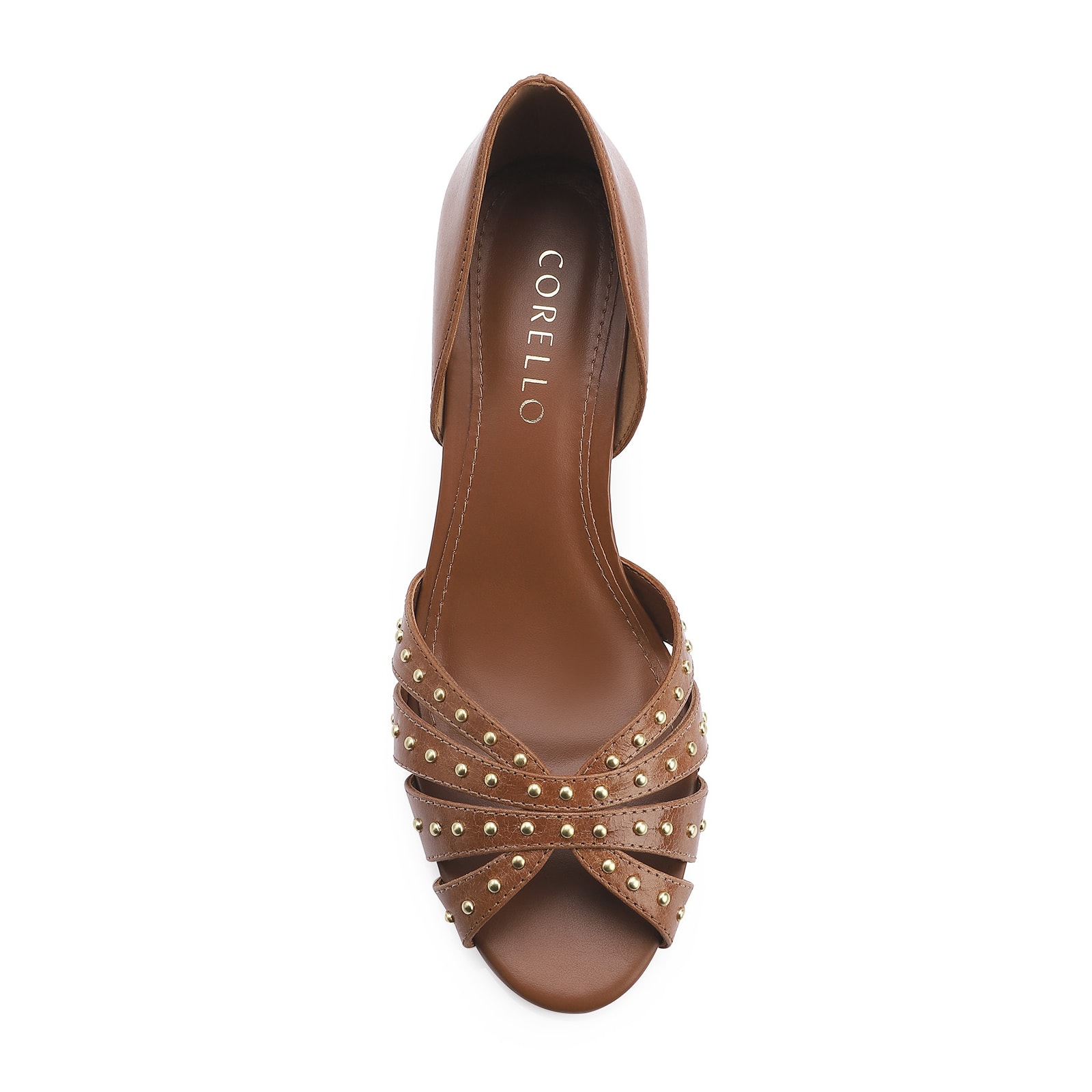 Peep Toe Couro Marrom