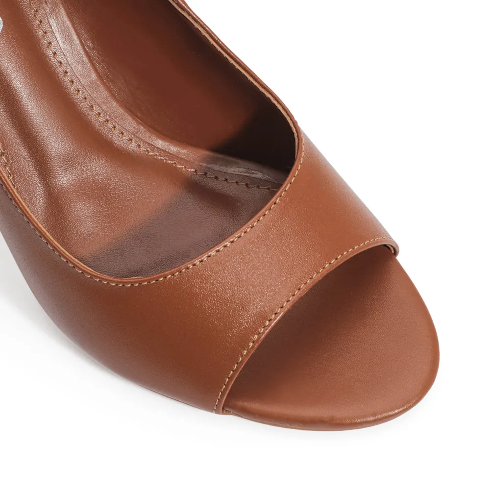 Peep Toe Couro Marrom - imagem 7