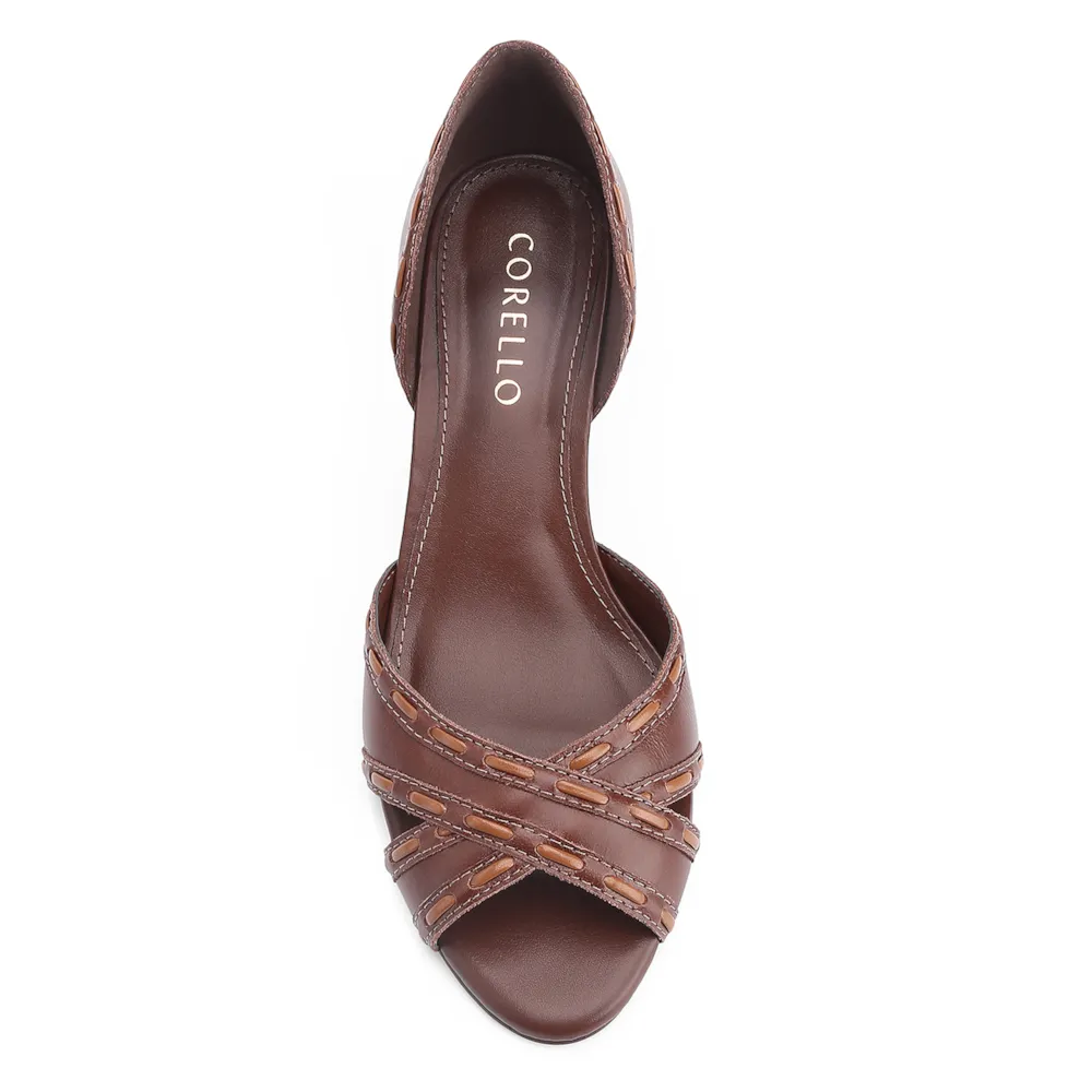 Peep Toe Couro Marrom/Alt Marrom Claro - imagem 5