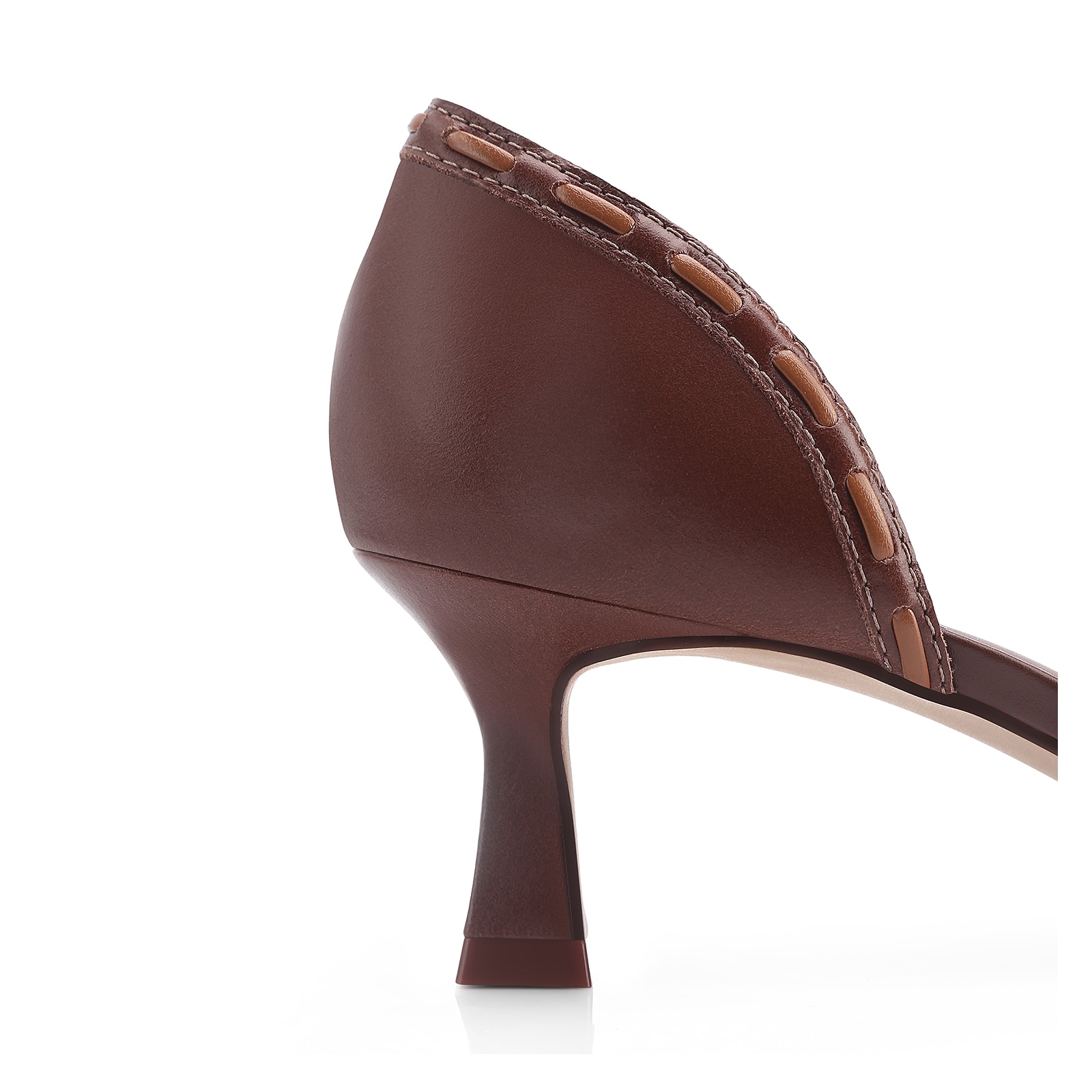 Peep Toe Couro Marrom/Alt Marrom Claro