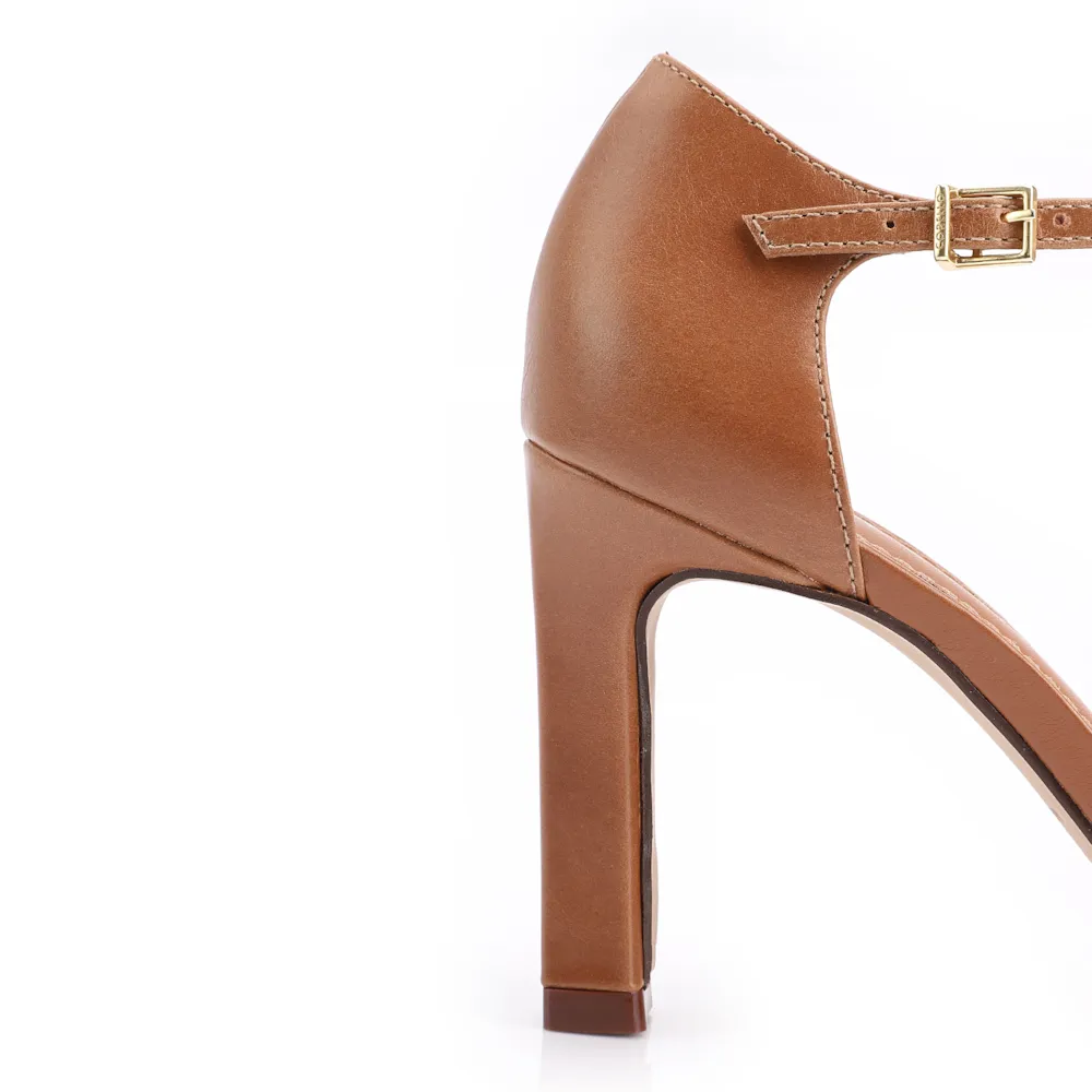 Peep Toe Couro Marrom Claro - imagem 7
