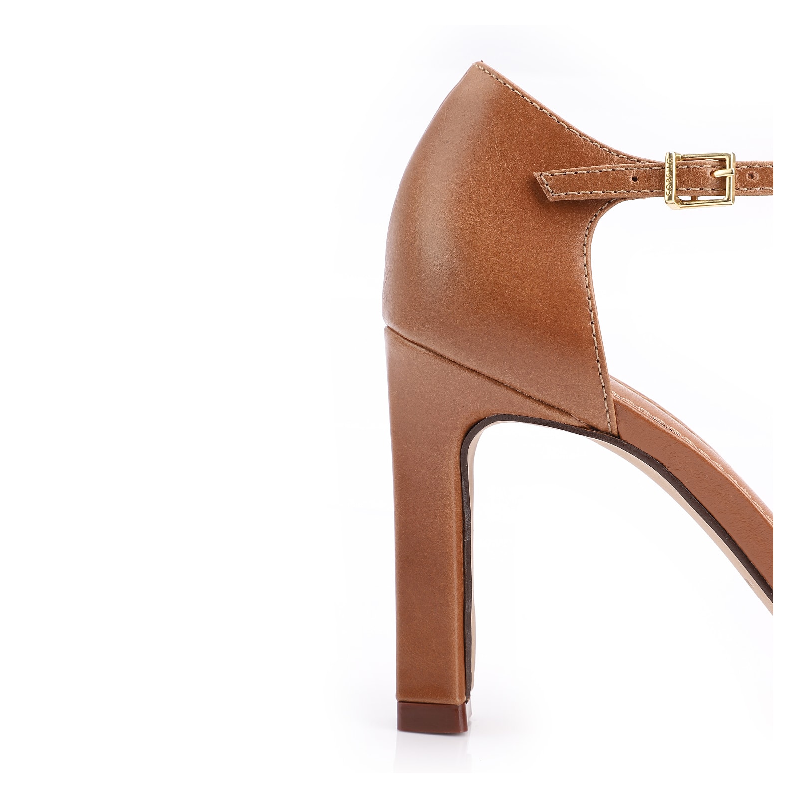 Peep Toe Couro Marrom Claro