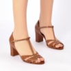 Peep Toe Couro Marrom Claro - imagem 2