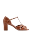 Peep Toe Couro Marrom Claro - imagem 3