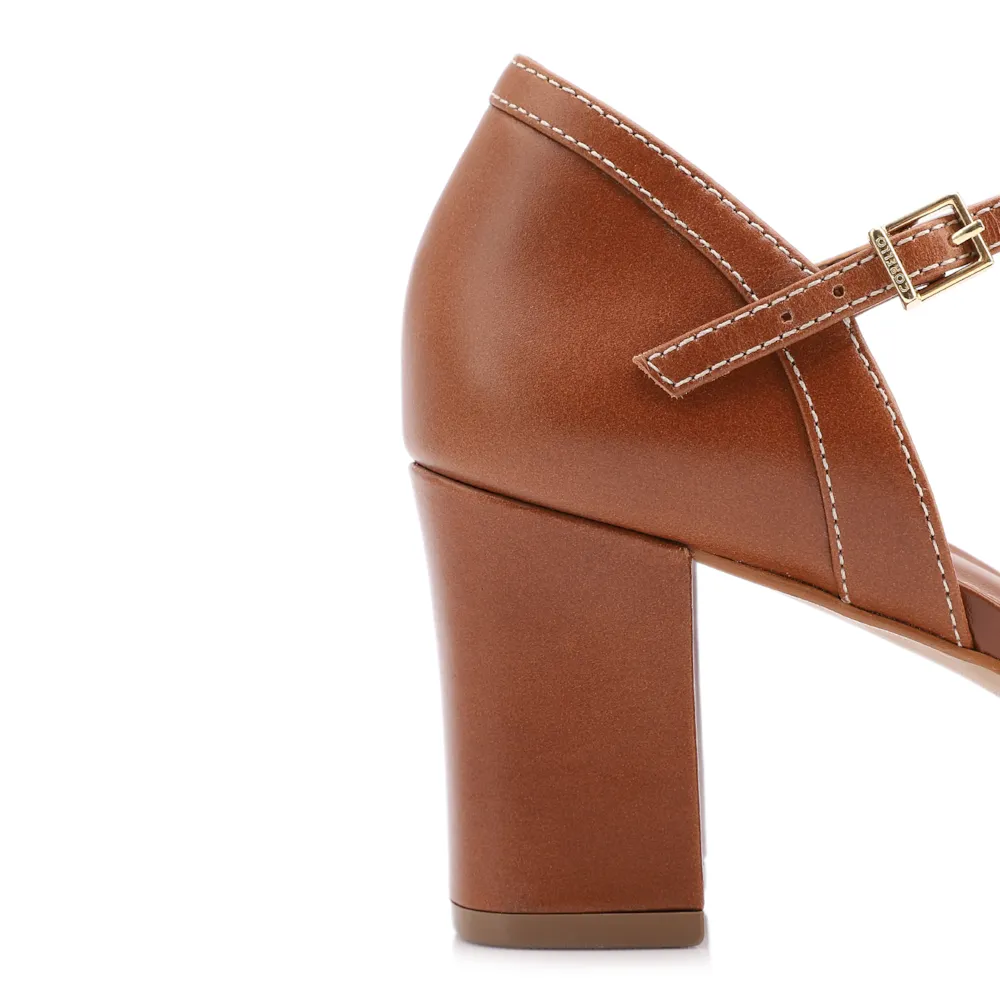 Peep Toe Couro Marrom Claro - imagem 8