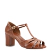 Peep Toe Couro Marrom Claro - imagem 1