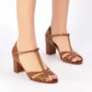 Peep Toe Couro Marrom Claro - imagem 2
