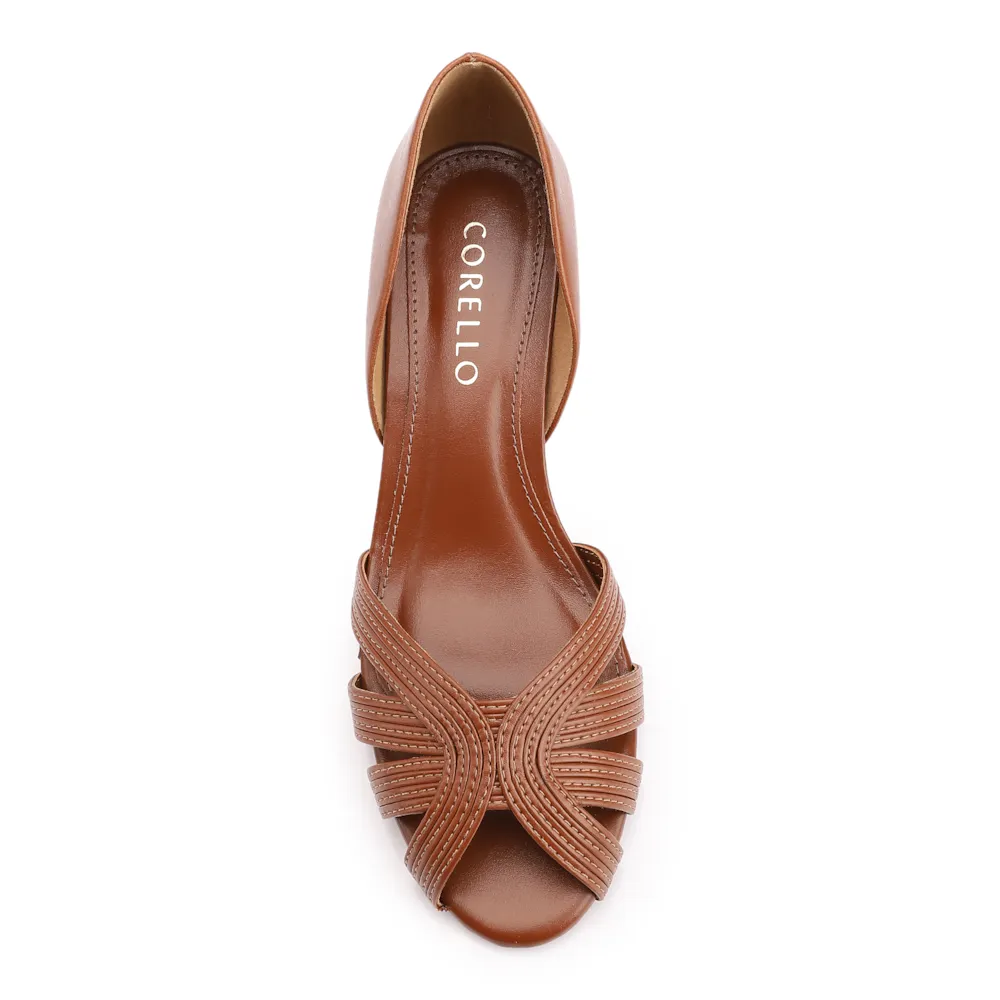 Peep Toe Couro Marrom Claro - imagem 6