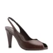 Peep Toe Couro Marrom Escuro - imagem 1
