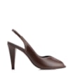 Peep Toe Couro Marrom Escuro - imagem 2