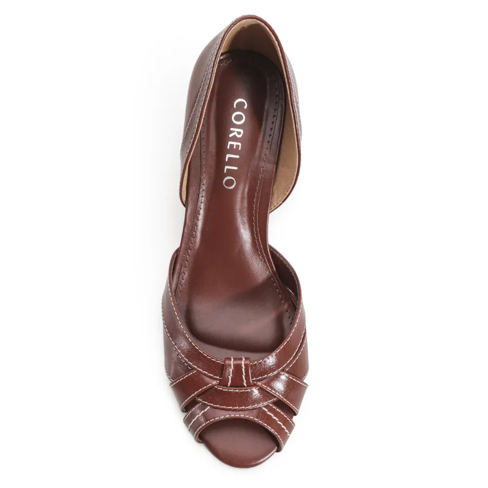 Peep Toe Couro Marrom Escuro - imagem 5