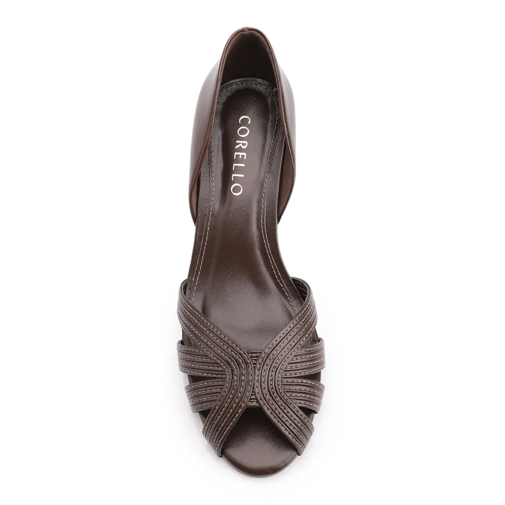 Peep Toe Couro Marrom Escuro - imagem 6