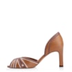 Peep Toe Couro Marrom/Off White - imagem 4