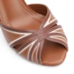 Peep Toe Couro Marrom/Off White - imagem 6