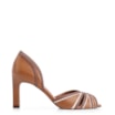 Peep Toe Couro Marrom/Off White - imagem 2