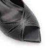 Peep Toe Couro New Lezard Preto/Couro Preto - imagem 6