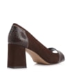 Peep Toe Couro Nobuck Marrom /Alt Python Marrom - imagem 4
