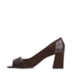 Peep Toe Couro Nobuck Marrom /Alt Python Marrom - imagem 5