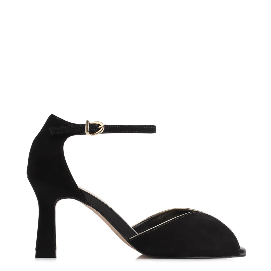 Peep Toe Couro Nobuck Preto - foto 3