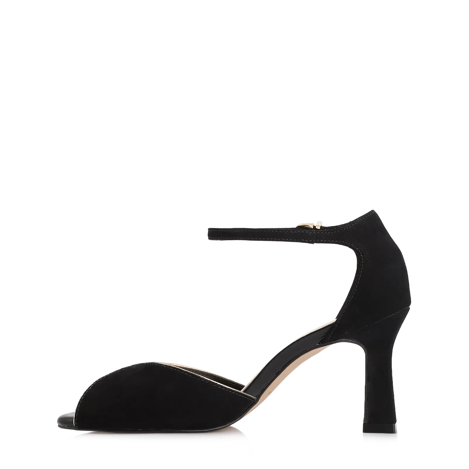 Peep Toe Couro Nobuck Preto