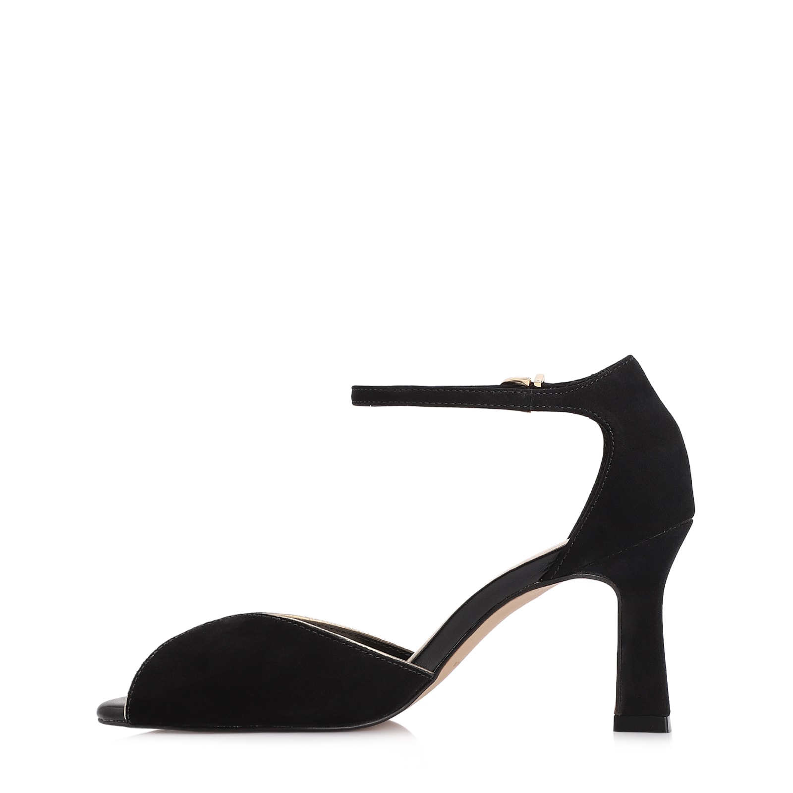 Peep Toe Couro Nobuck Preto