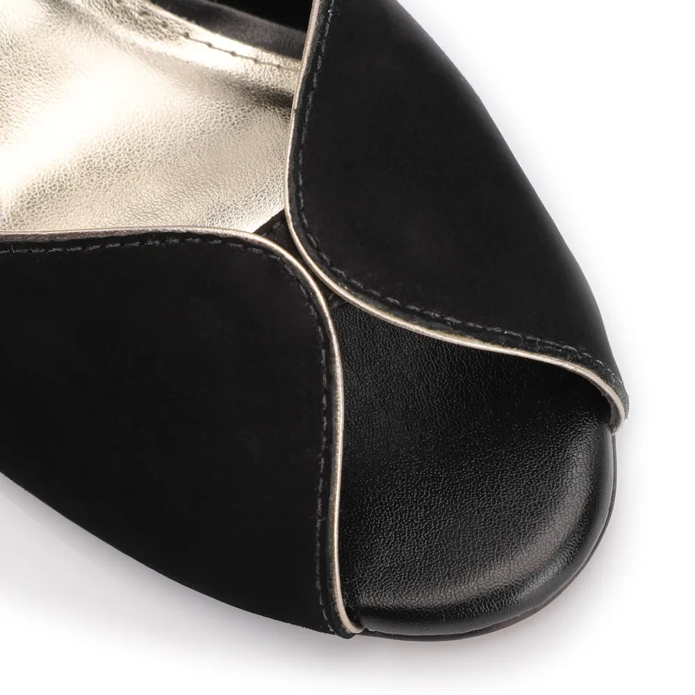 Peep Toe Couro Nobuck Preto - imagem 7