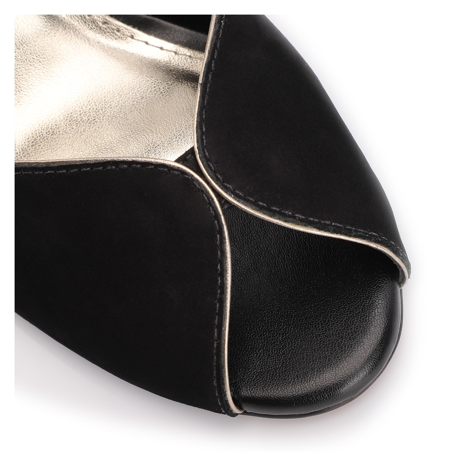 Peep Toe Couro Nobuck Preto