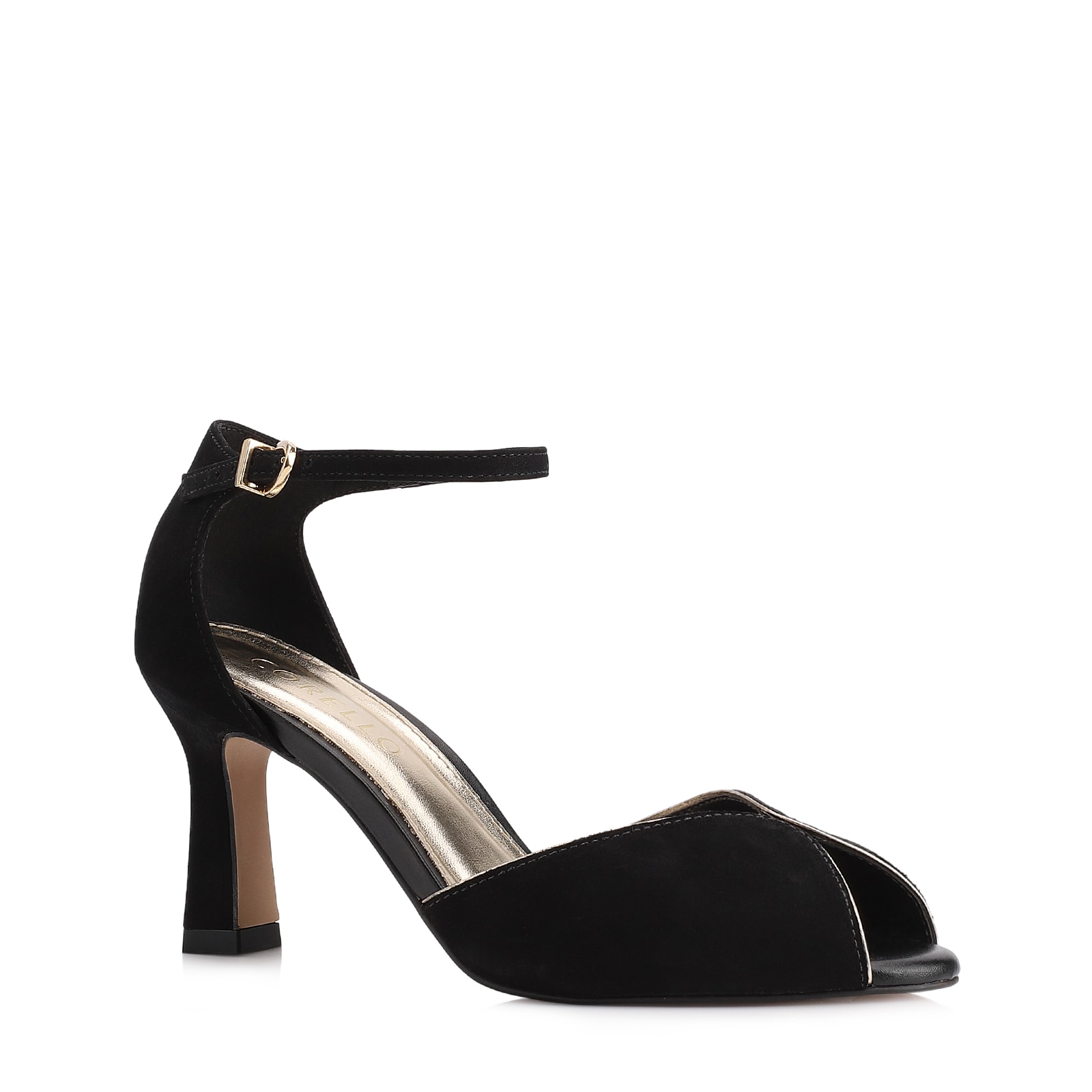 Peep Toe Couro Nobuck Preto