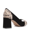 Peep Toe Couro Nobuck Preto/Alt Python Bege/Preto - imagem 4