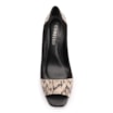Peep Toe Couro Nobuck Preto/Alt Python Bege/Preto - imagem 6
