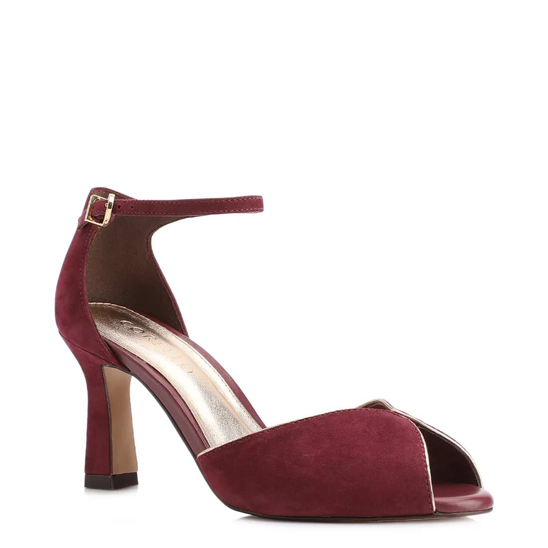 Peep Toe Couro Nobuck Vinho