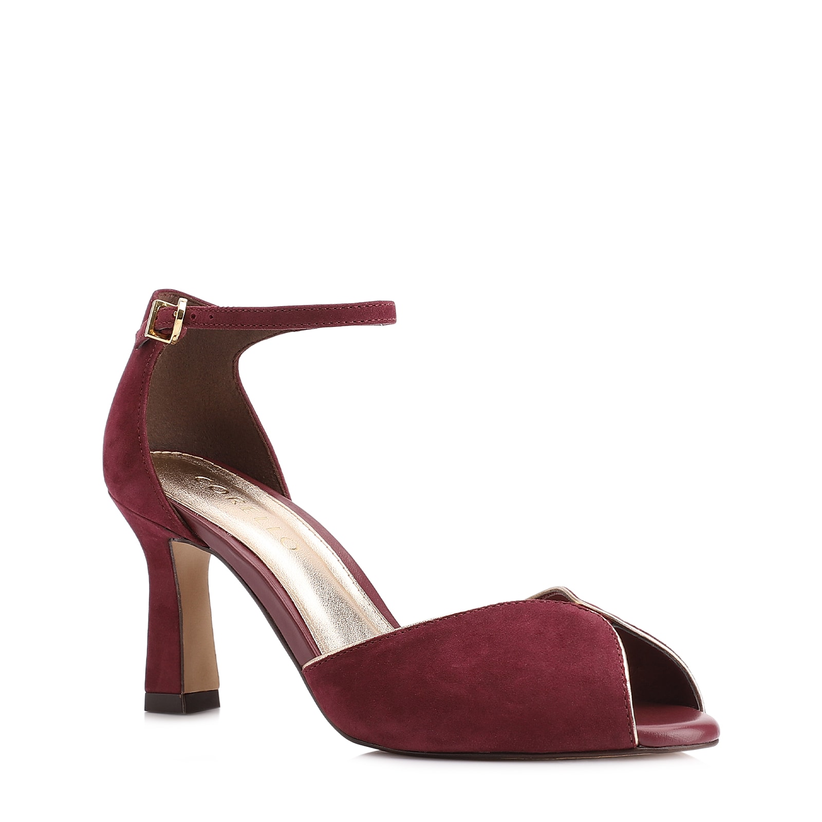 Peep Toe Couro Nobuck Vinho
