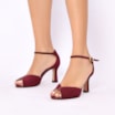 Peep Toe Couro Nobuck Vinho - imagem 2