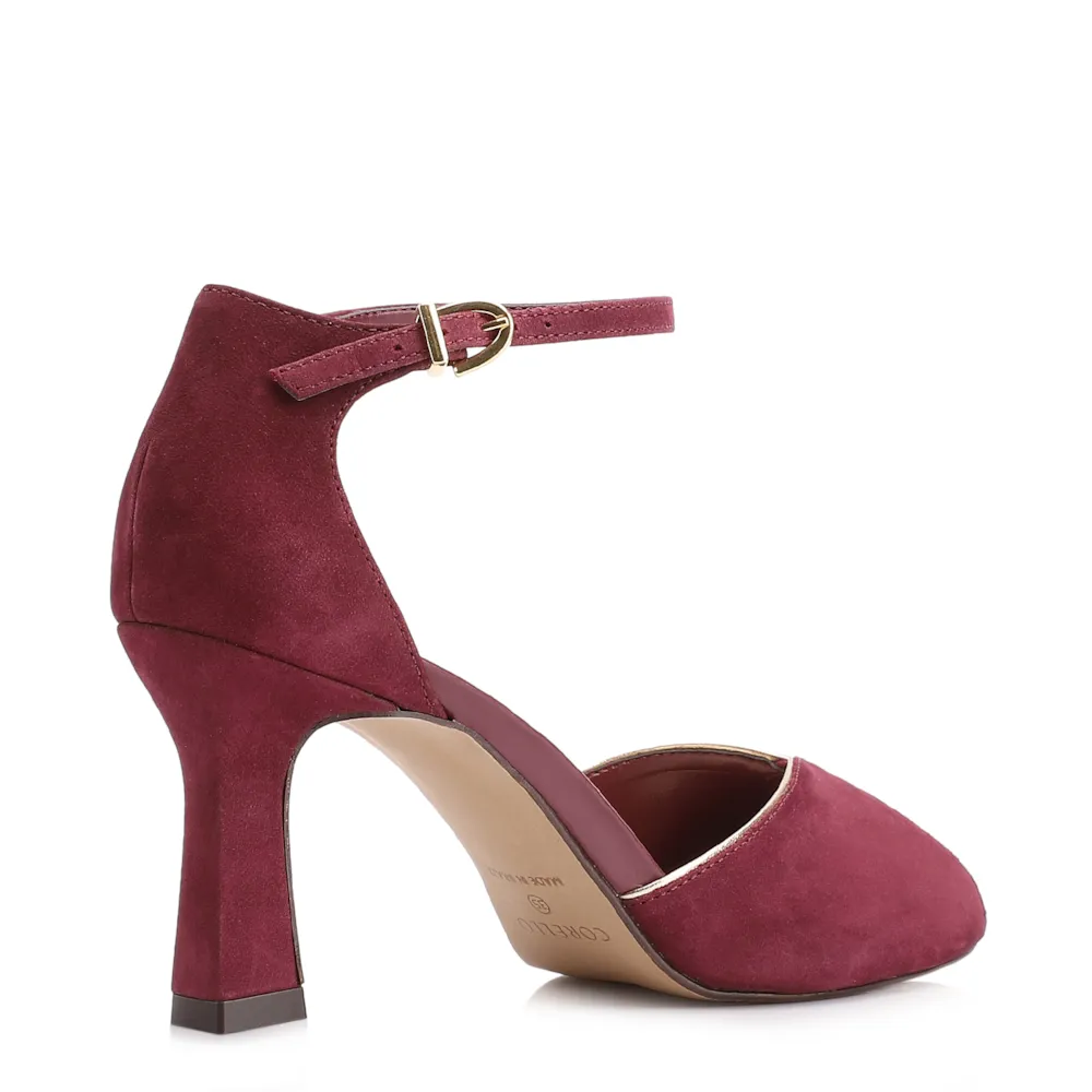 Peep Toe Couro Nobuck Vinho - imagem 4