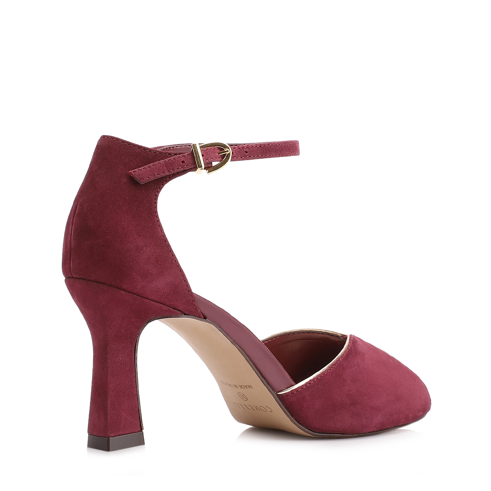 Peep Toe Couro Nobuck Vinho