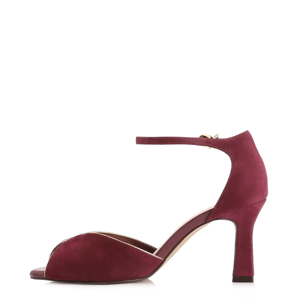 Peep Toe Couro Nobuck Vinho - imagem 5